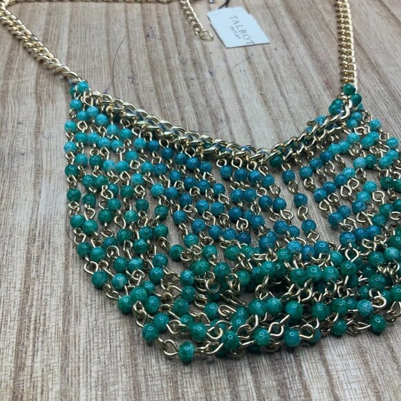 Talbots NWT Multi Strands Aqua Beaded Necklace - Picture 1 of 7